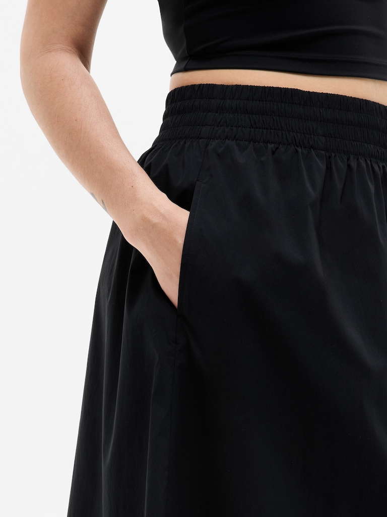 Midday Mid Rise Midi Poplin Skirt