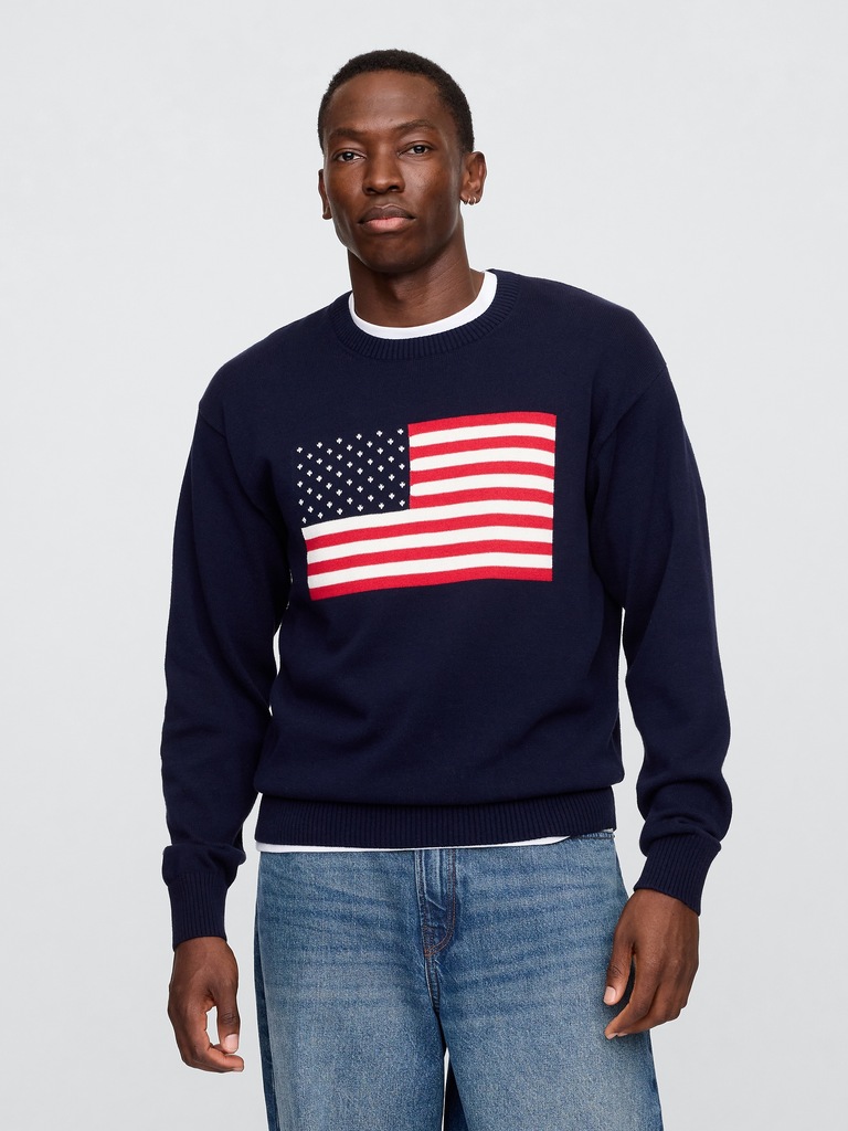 Relaxed Americana Intarsia Sweater
