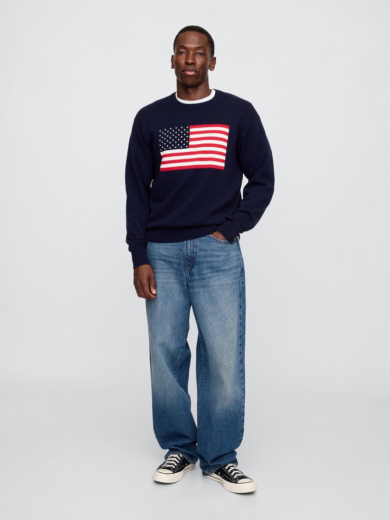 Relaxed Americana Intarsia Sweater