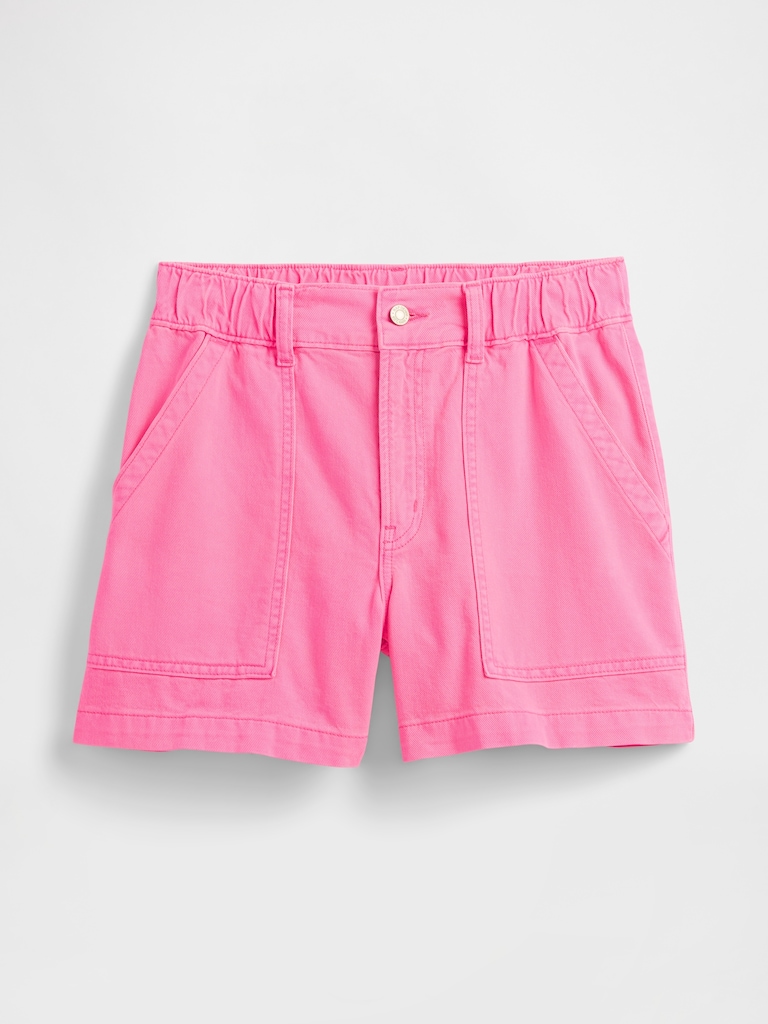 4" High Rise SuperSoft Denim Utility Shorts