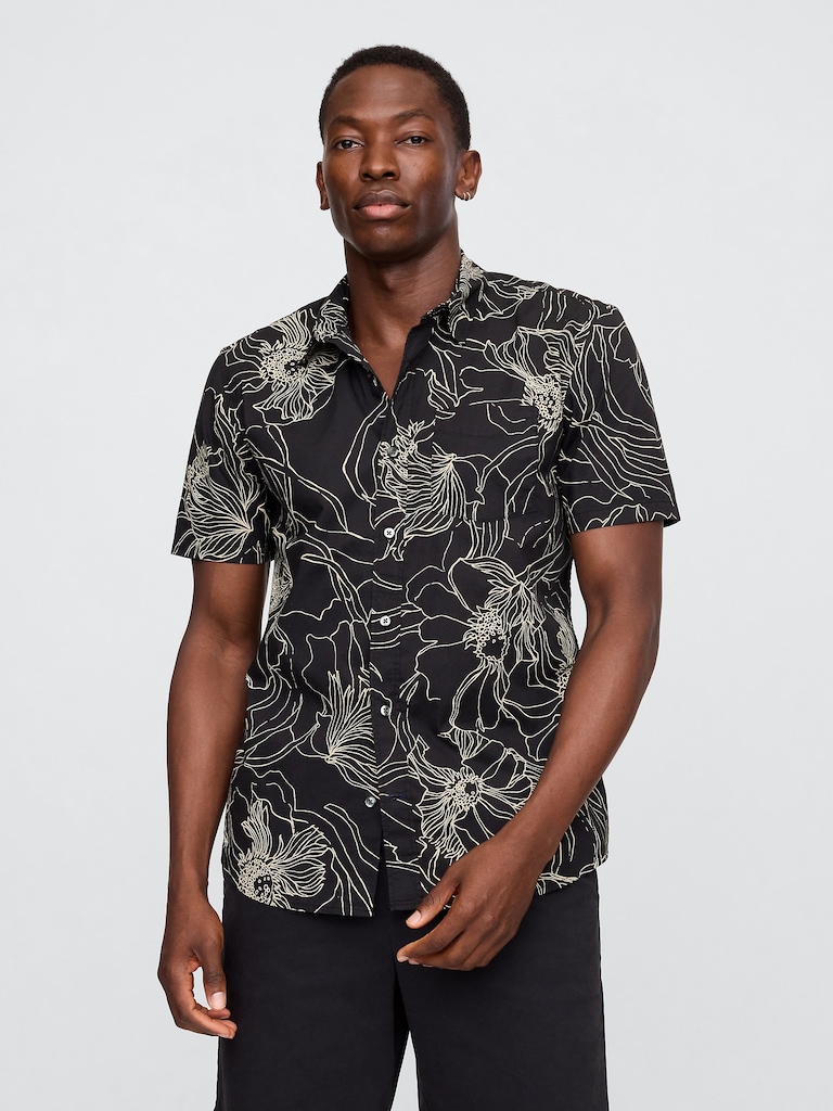 Stretch Poplin Shirt in Standard Fit