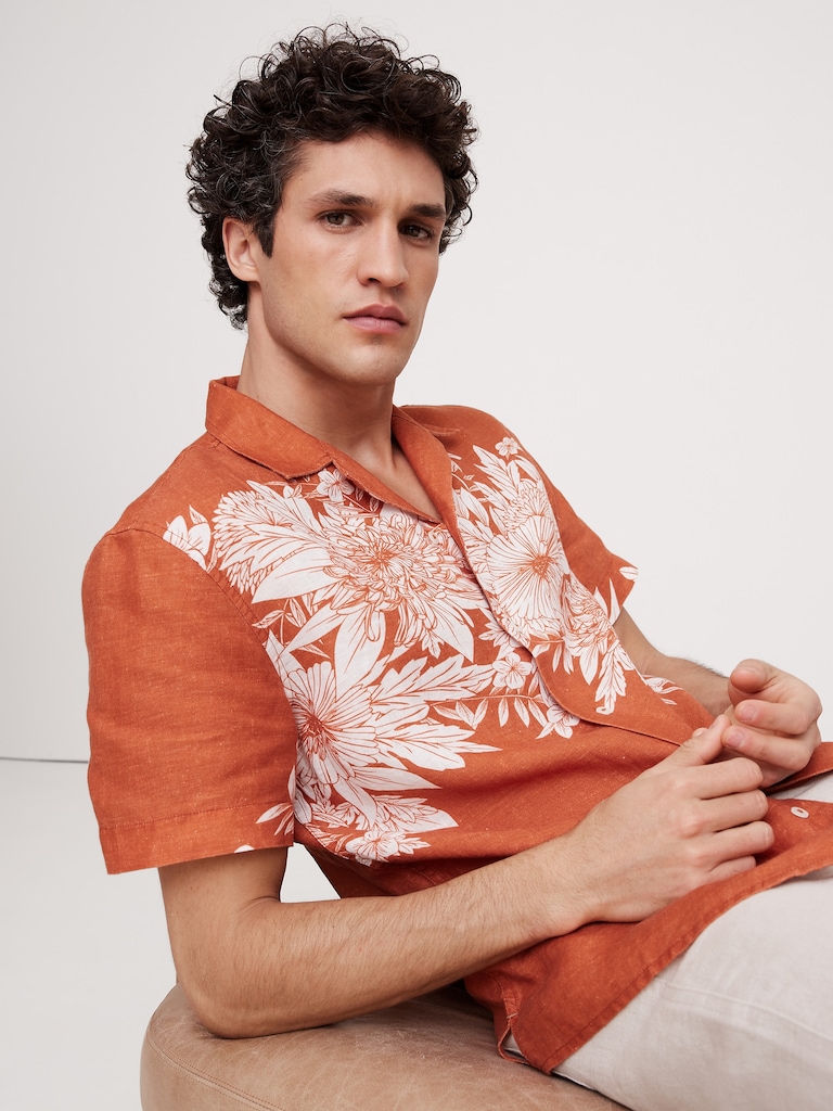 Standard-Fit Linen Resort Shirt