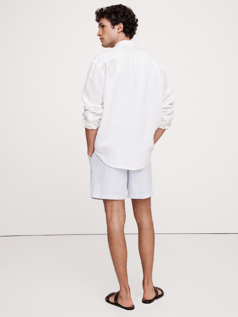 7" Linen-Cotton Pull-On Short