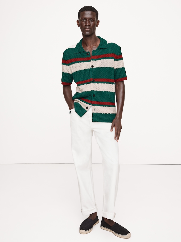 Crochet Cotton Knit Shirt