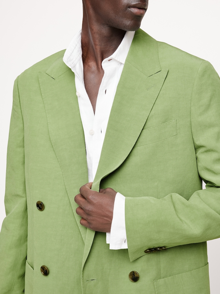 Relaxed Tencel™-Linen Double-Breasted Suit Jacket