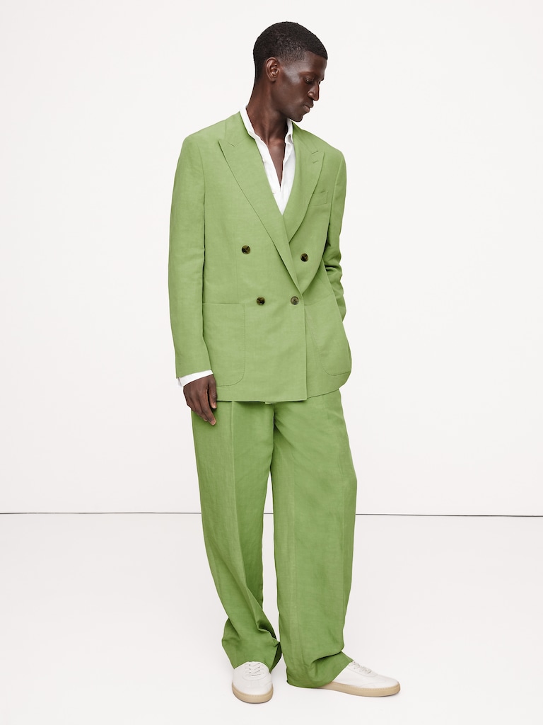 Relaxed Tencel™-Linen Double-Breasted Suit Jacket