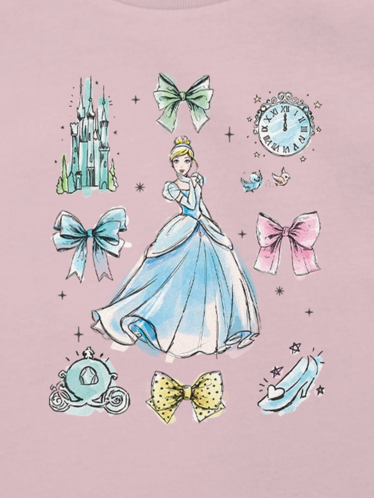 Toddler Disney Cinderella Bow Icons Graphic T-Shirt
