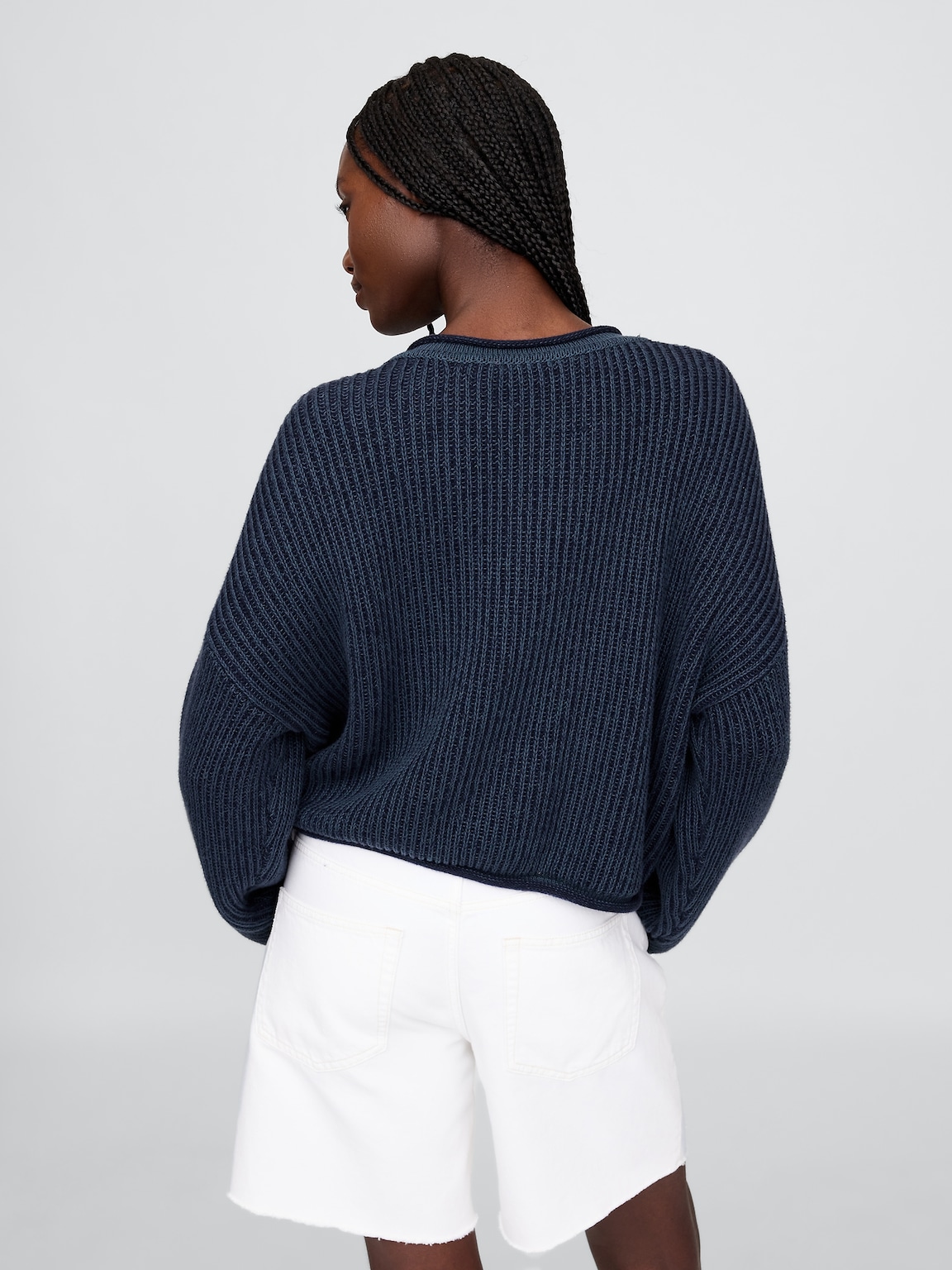 100% Cotton Oversized Crop Americana Sweater