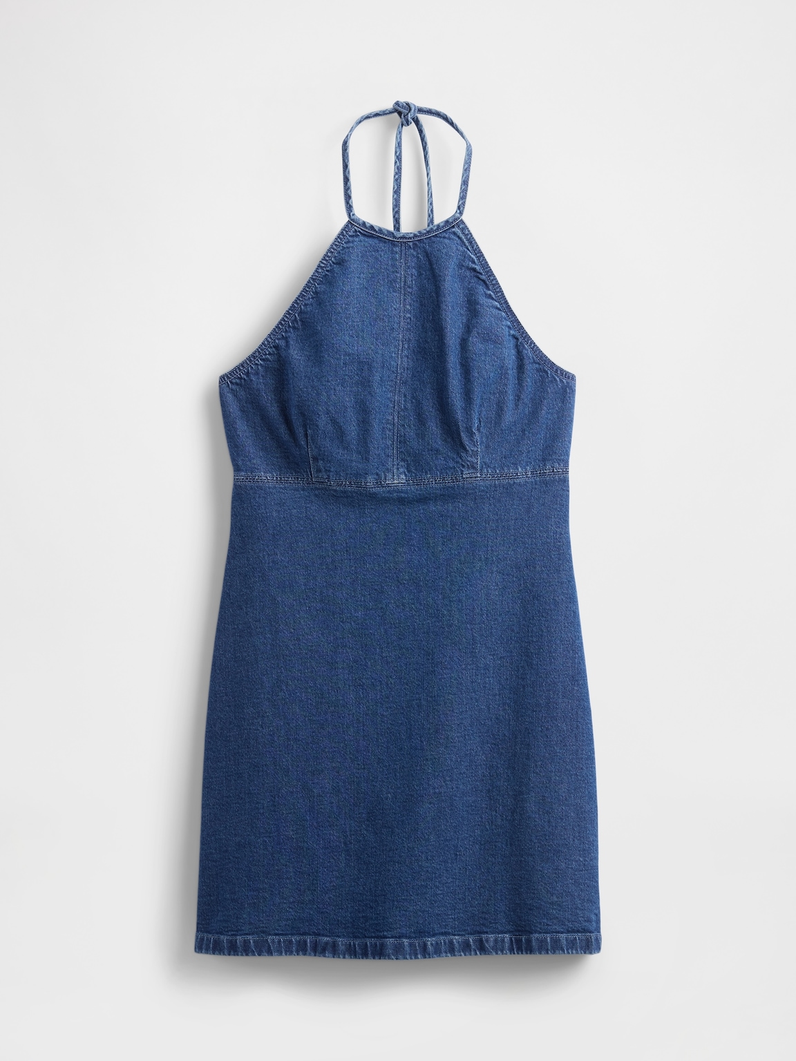 Denim Halter Mini Dress