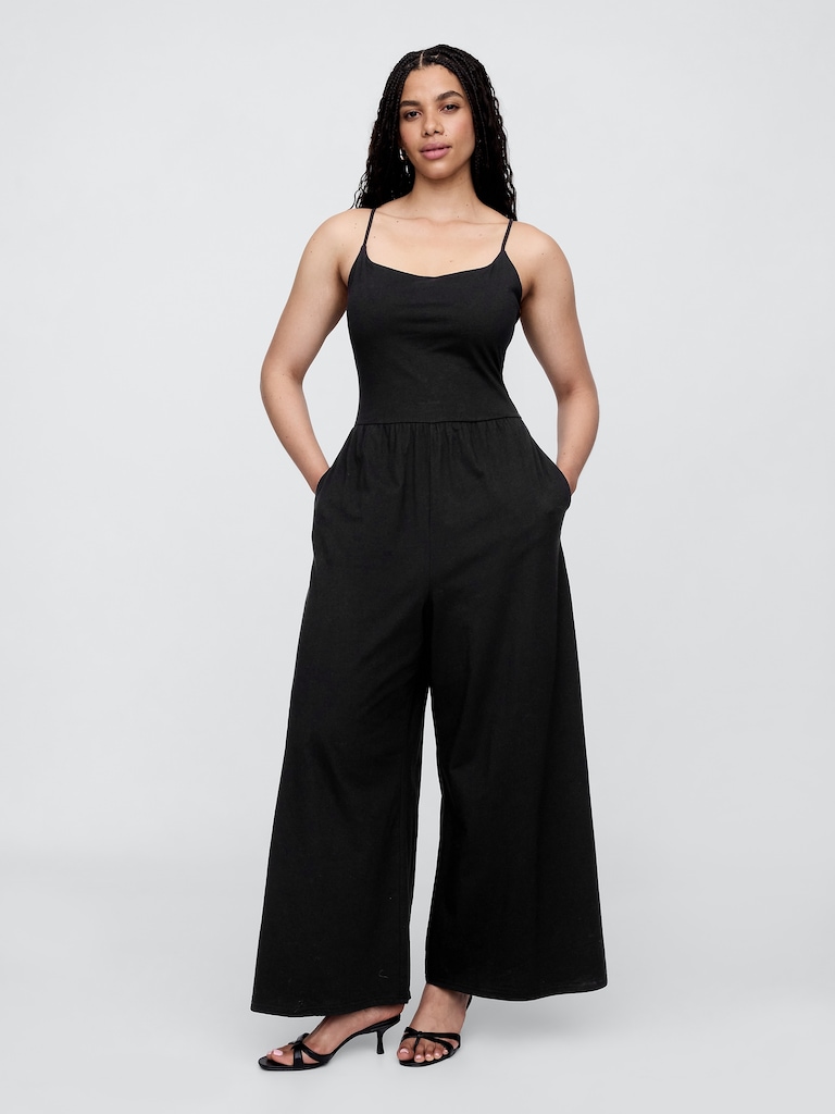 Stretch Jersey Wide-Leg Jumpsuit