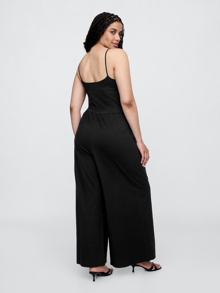 Stretch Jersey Wide-Leg Jumpsuit