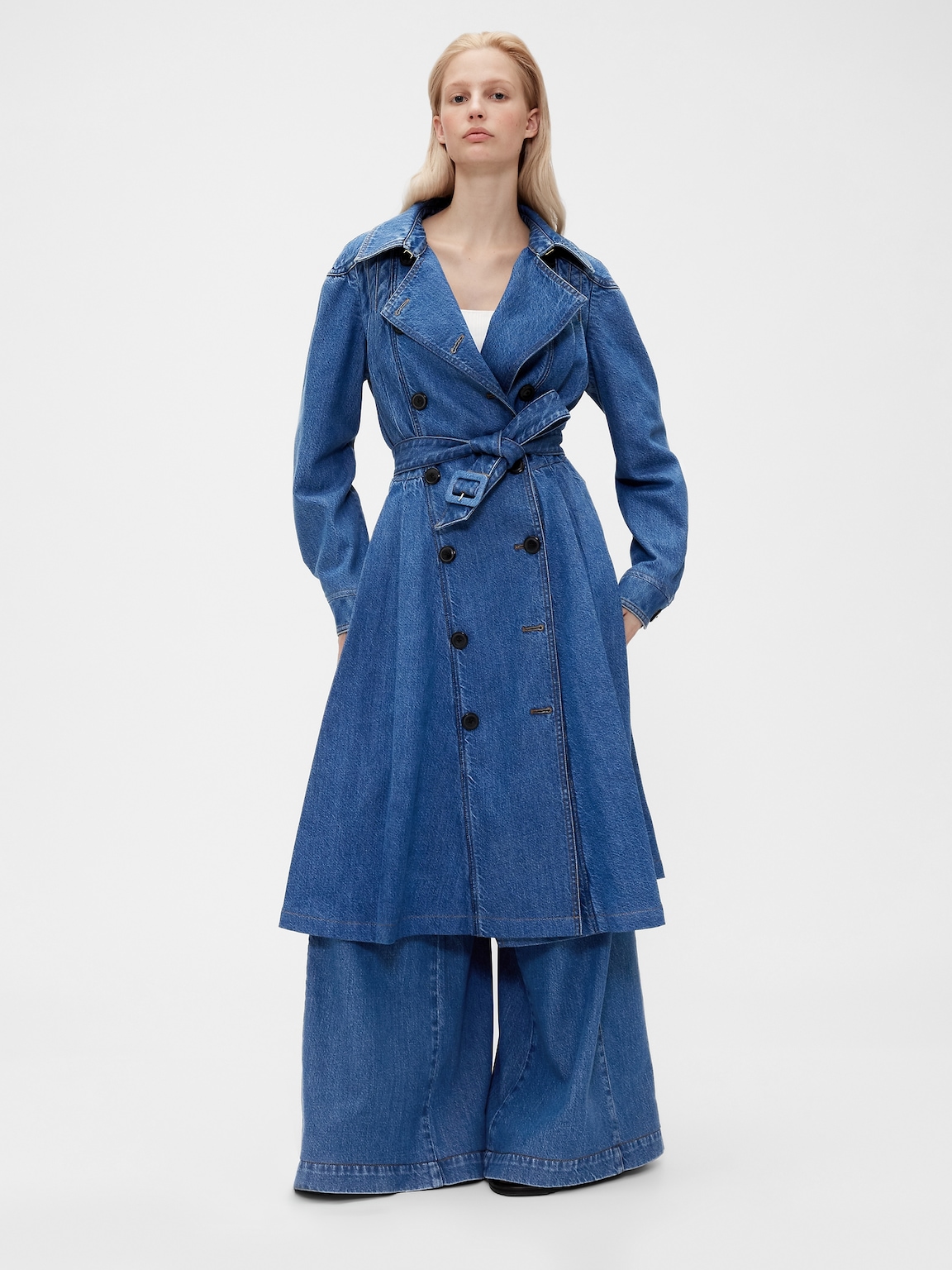 GapStudio Denim Tailored Trench Coat