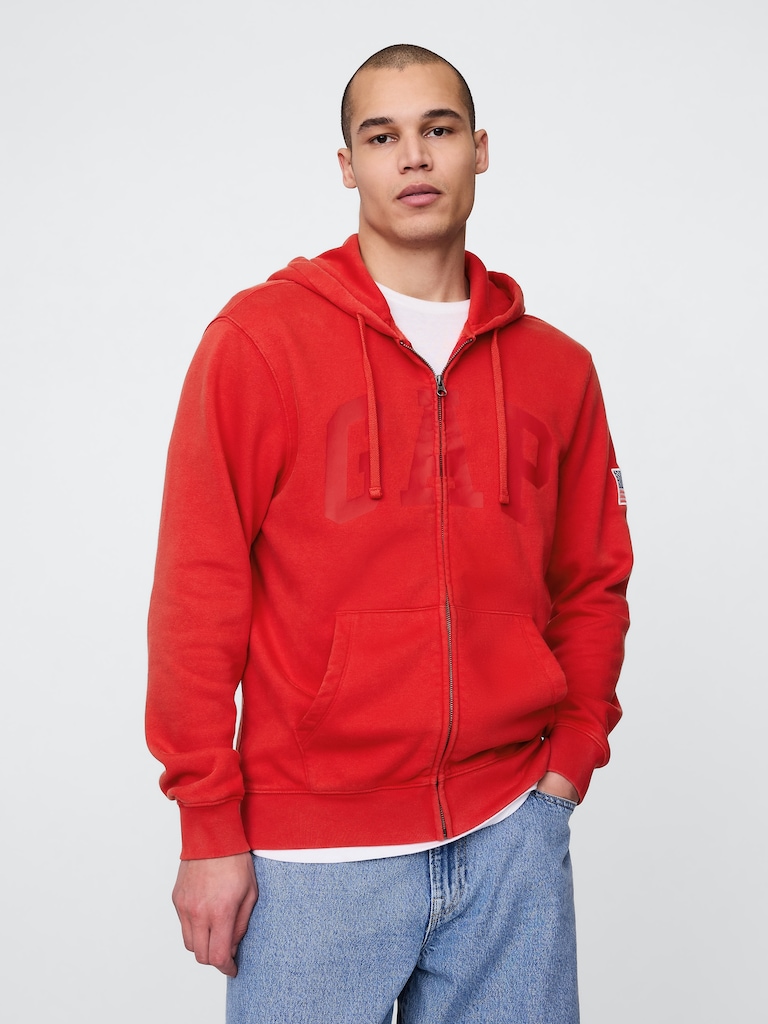 VintageSoft Gap Logo Zip Hoodie