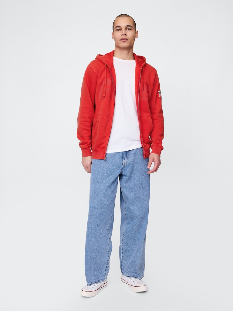 VintageSoft Gap Logo Zip Hoodie
