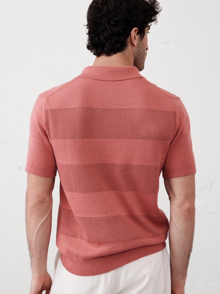 Mesh Striped Polo