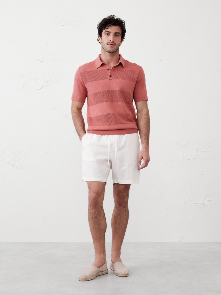Mesh Striped Polo