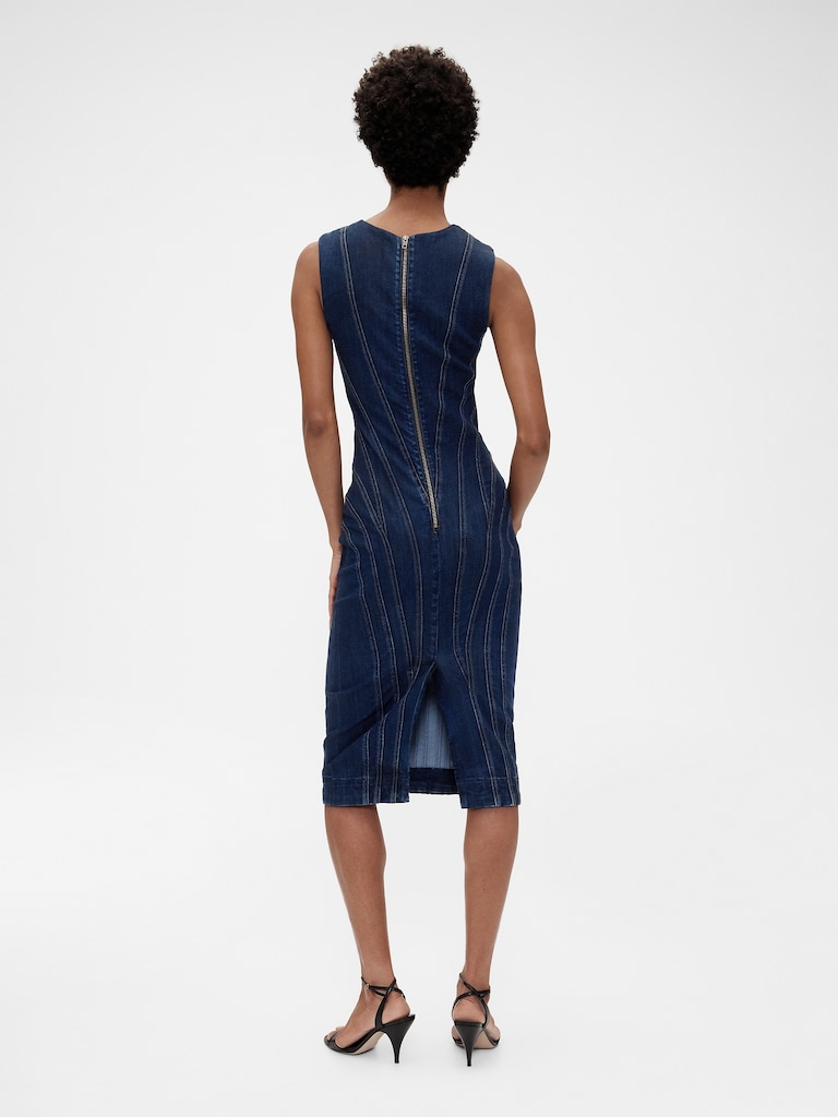 GapStudio Seamed Denim Midi Dress