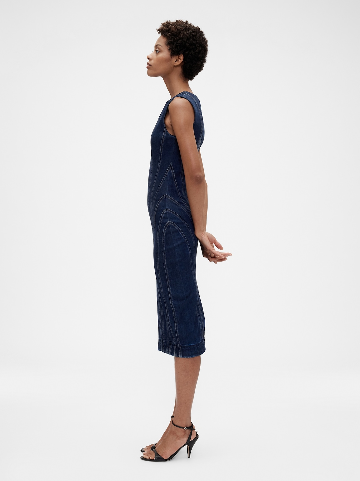 GapStudio Seamed Denim Midi Dress