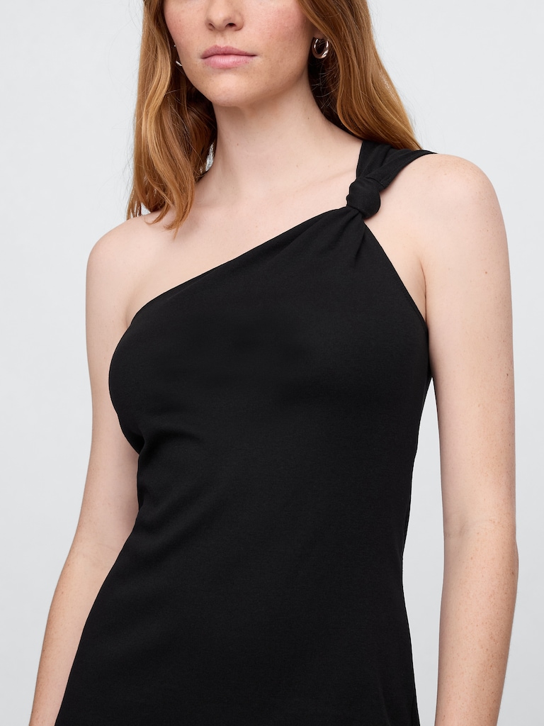Ribbed One-Shoulder Mini Dress