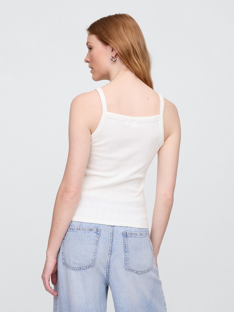 Ribbed Squareneck Tank Top