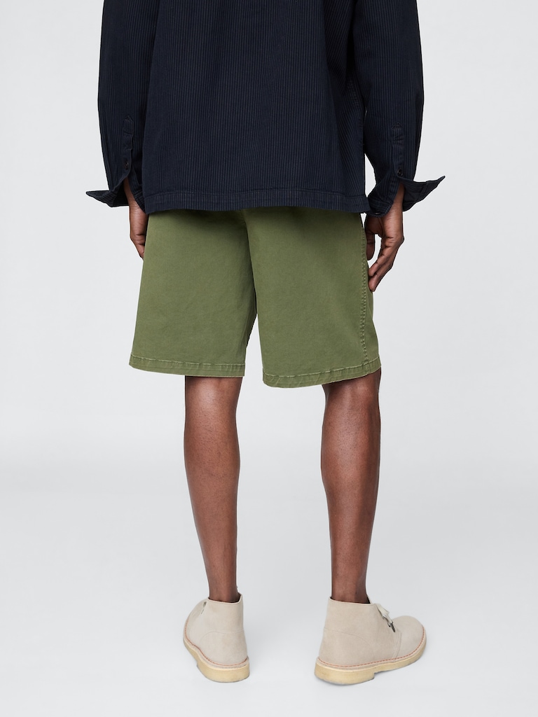 Pleated Khaki Shorts