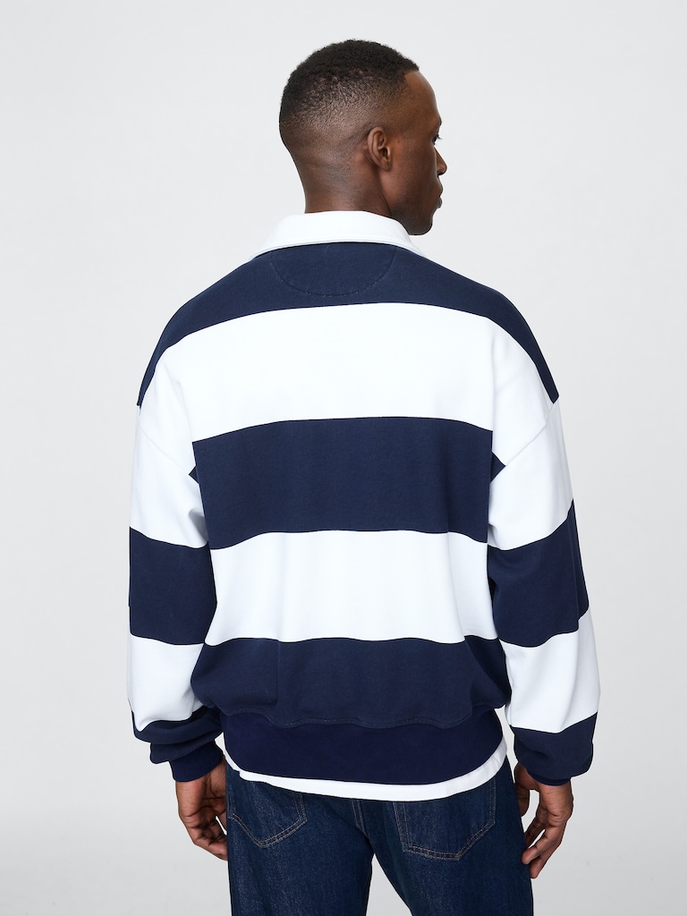 Heavyweight Striped Logo Pullover
