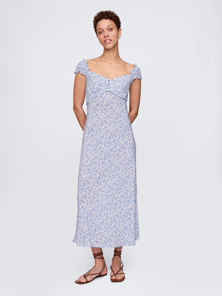 Crepe Sweetheart Maxi Dress