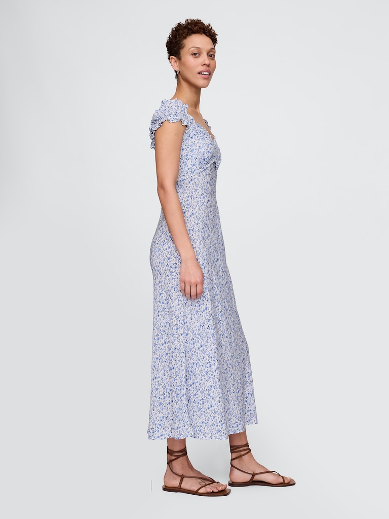 Crepe Sweetheart Maxi Dress
