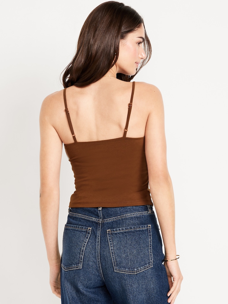 Fitted Double-Layer Cropped Cami Top