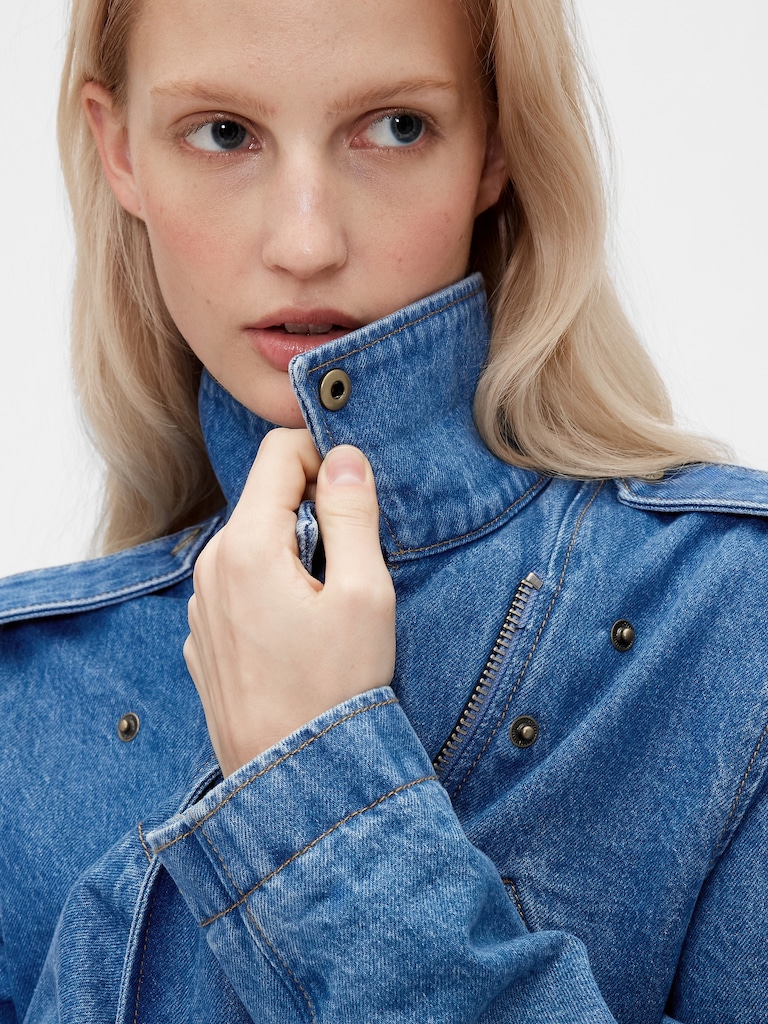 GapStudio Denim Crop Moto Jacket