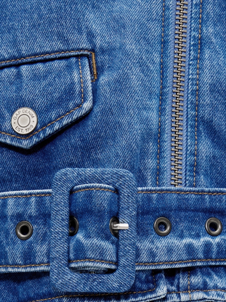 GapStudio Denim Crop Moto Jacket