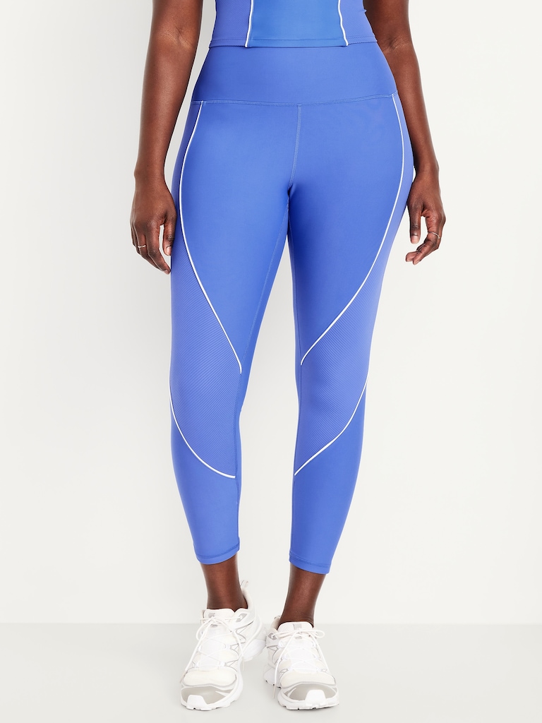 High-Waisted PowerSoft Rib Mix 7/8 Leggings