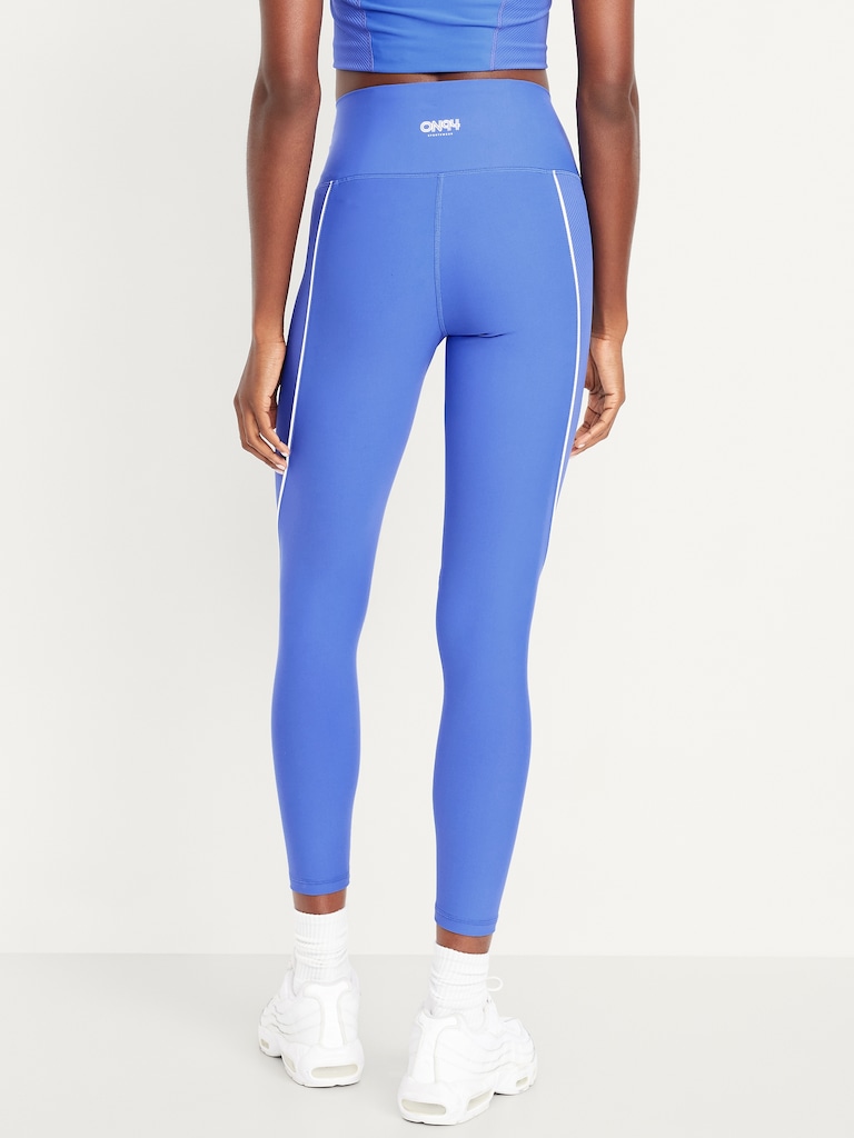 High-Waisted PowerSoft Rib Mix 7/8 Leggings