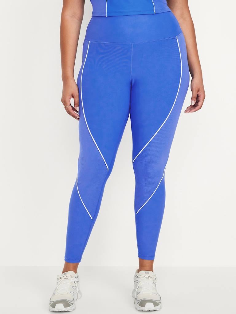 High-Waisted PowerSoft Rib Mix 7/8 Leggings