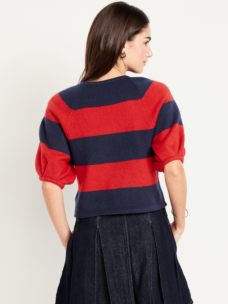 SoSoft Cropped Puff-Sleeve Sweater