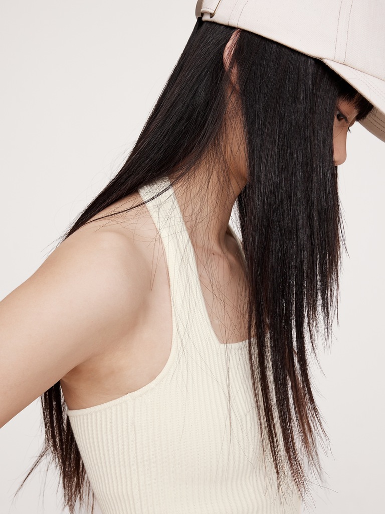 Sculpted Square-Neck Halter Top