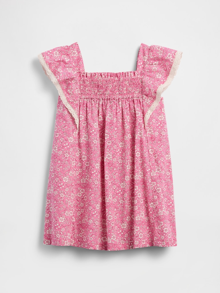 Baby & Toddler Poplin Flutter-Sleeve Dress