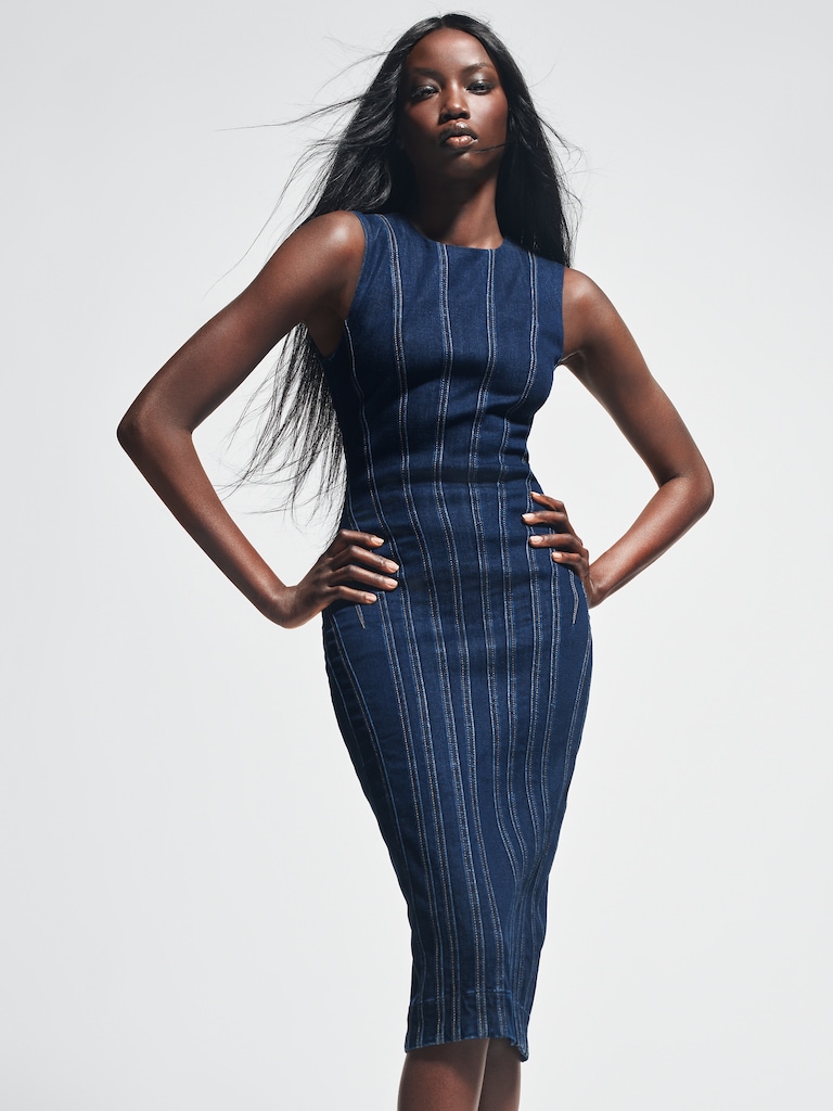 GapStudio Seamed Denim Midi Dress