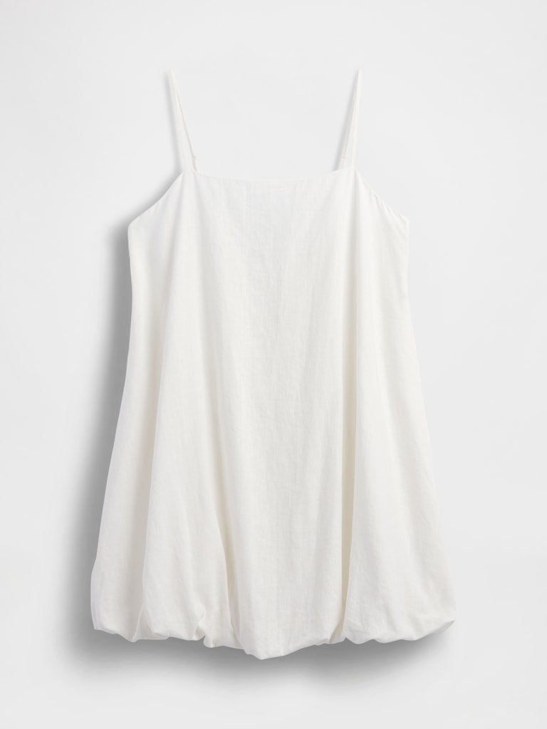 Linen-Blend Bubble Mini Dress