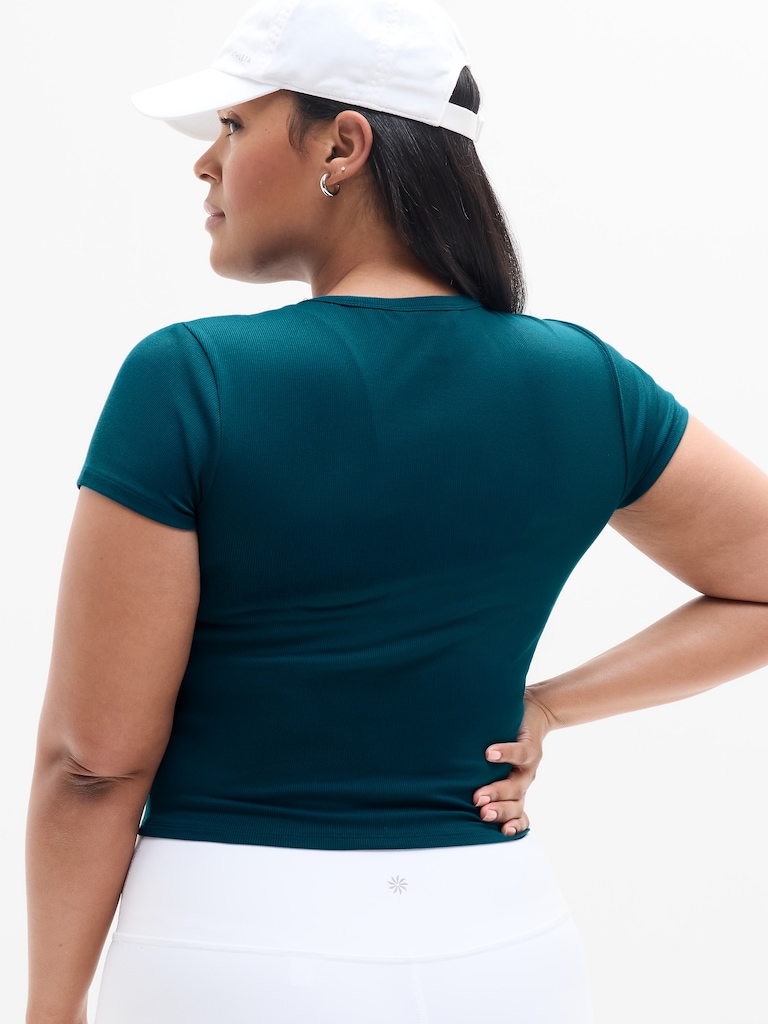 Signature Rib Crop Tee