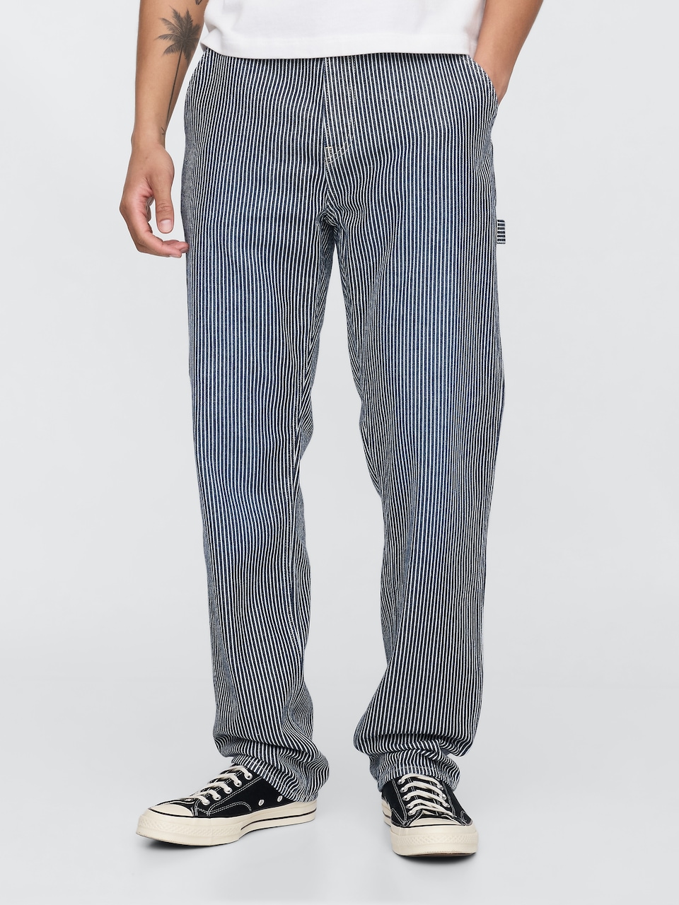 UltraSoft Denim Stripe Straight Carpenter Jeans