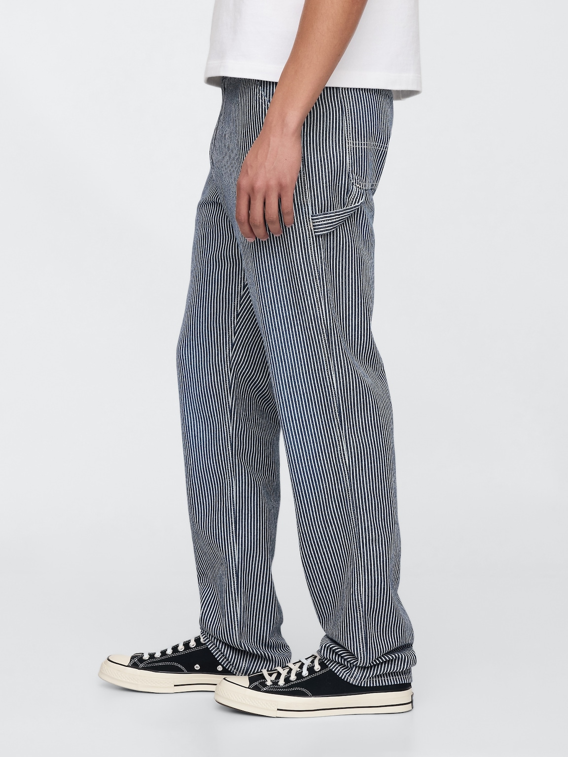 UltraSoft Denim Stripe Straight Carpenter Jeans