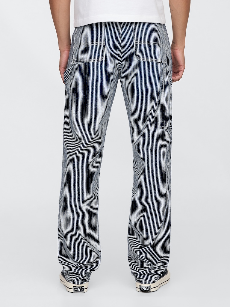 UltraSoft Denim Stripe Straight Carpenter Jeans