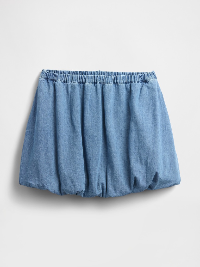 Denim Bubble Mini Skirt