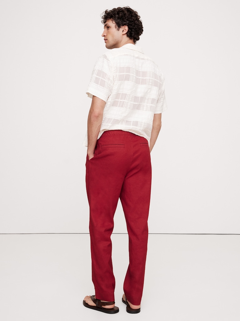 Italian Linen-Cotton Pull-On Pant