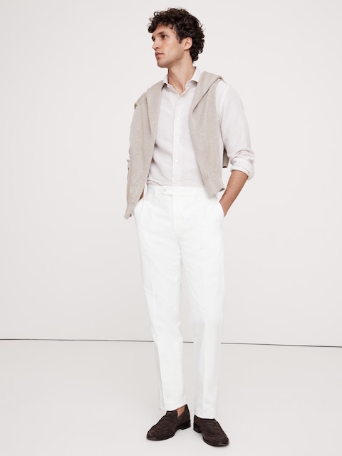 slim fit dress slacks Banana Republic Navy High Rise Slim Fit Cropped Straight Leg Chino Pan –  Brie main image 0