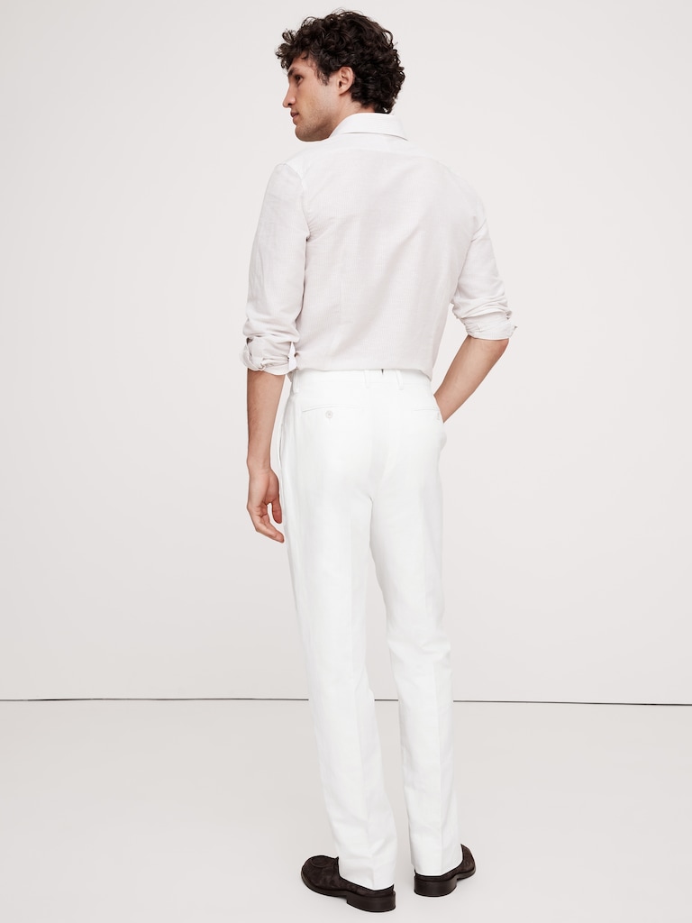 Slim Italian Cotton-Linen Dress Pant