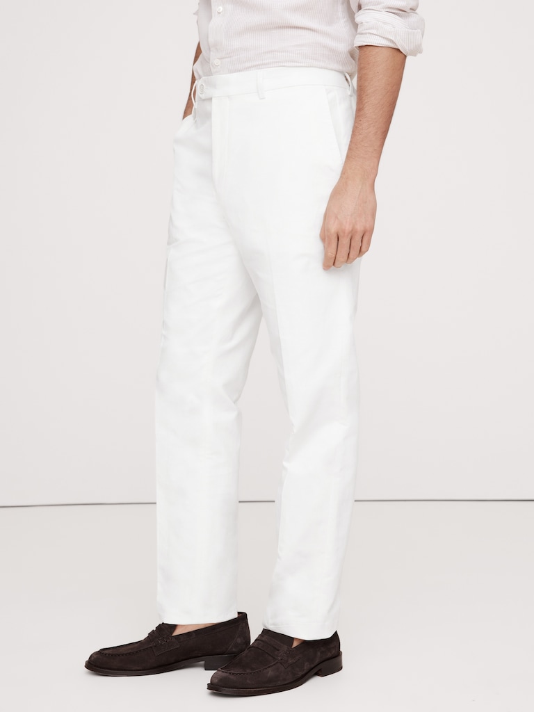 Slim Italian Cotton-Linen Dress Pant