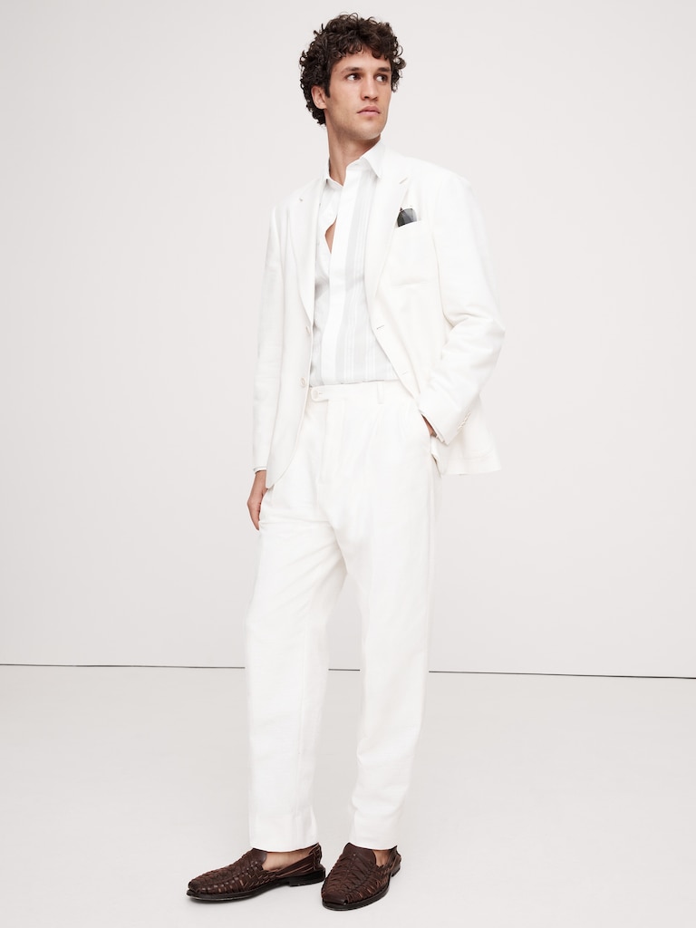 Slim-Fit Cotton Shadow-Stripe Tuxedo Shirt