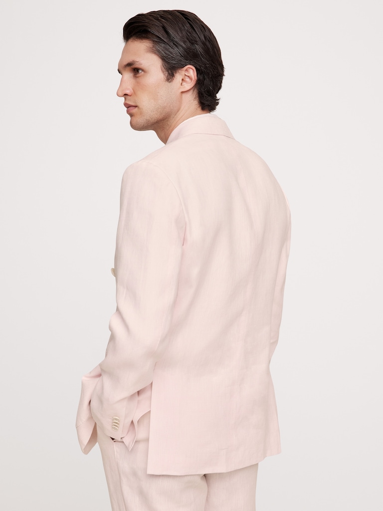 Double-Breasted Linen Suit Jacket